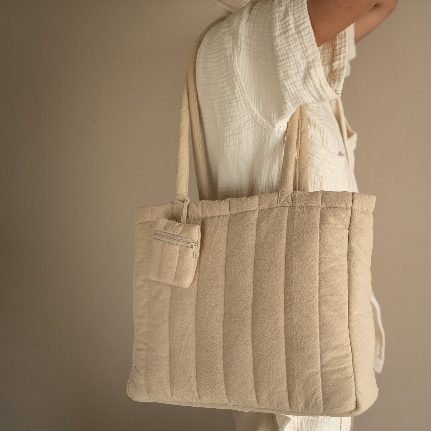 Crinkle Stripe Tote Bag