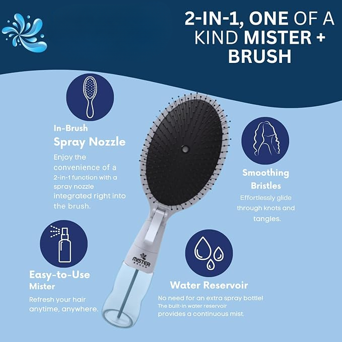 2 in 1 Hair Brush with Spray