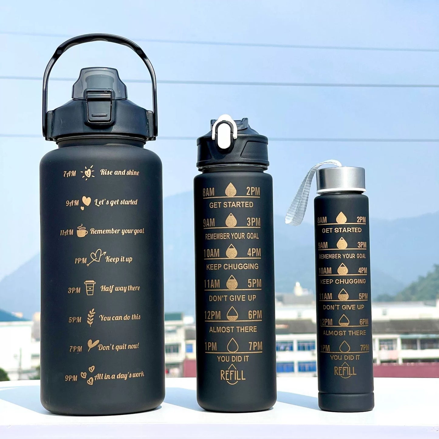 3 in 1 Motivational Bottle Set