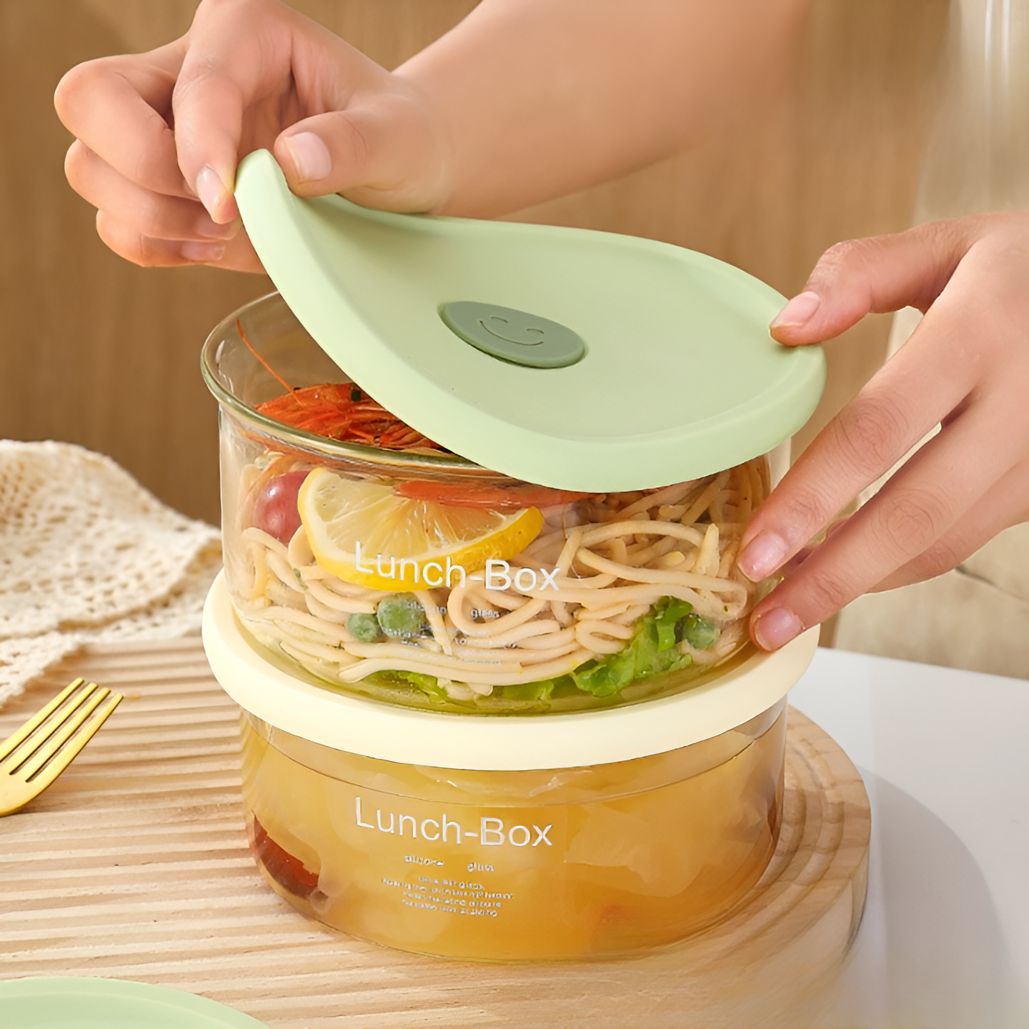 Cute Smiley Lunch Box (1000 ML)