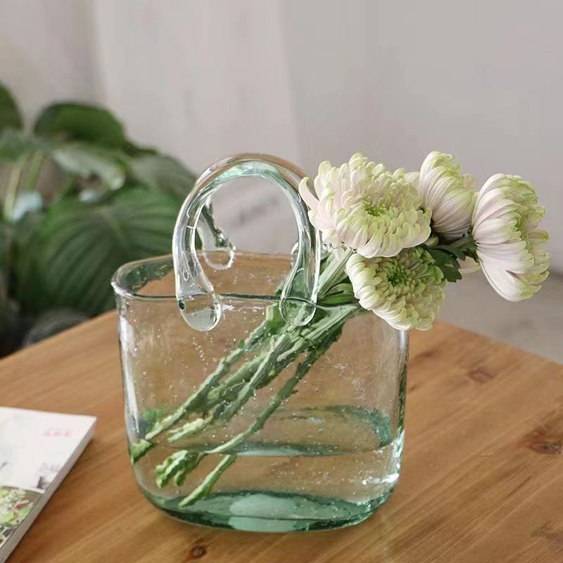 Glass Handbag Flower Vase