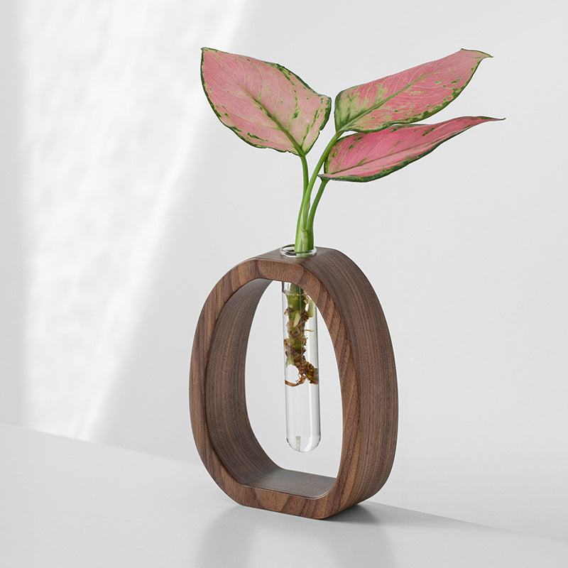 Wooden Oval Flower Vase