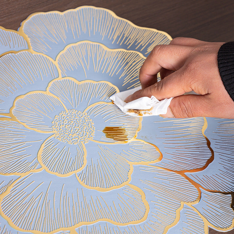 Luxury Golden Floral Mat