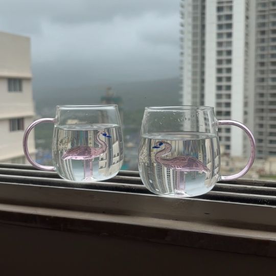 Flamingo Glass Mug
