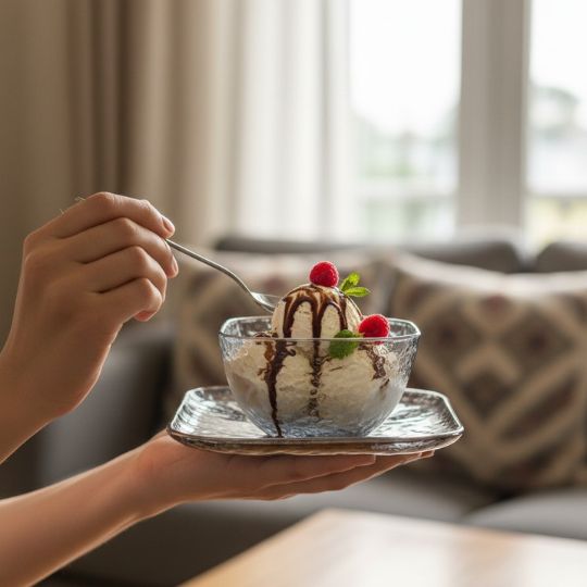 Crystal Glass Bowl with Saucer