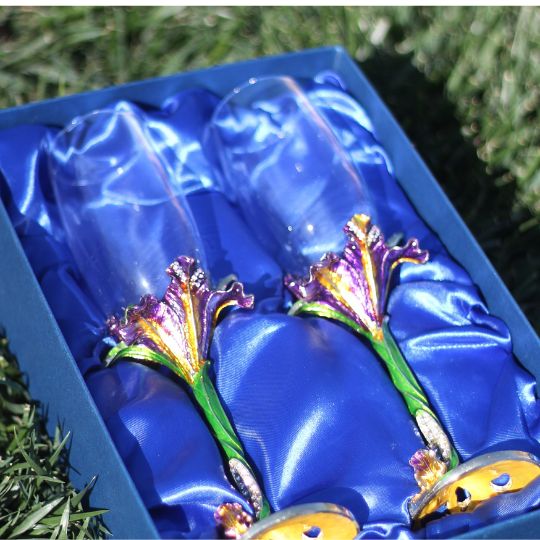 Flower Metal Champagne Glass