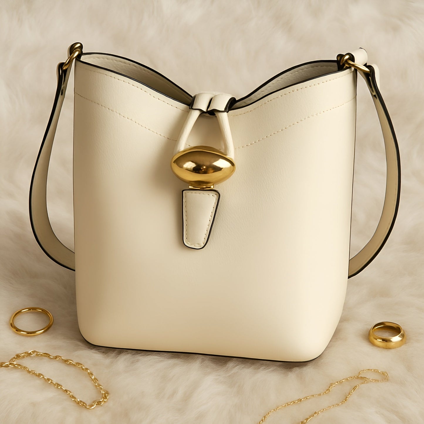 Gold Lock Shoulder Bag