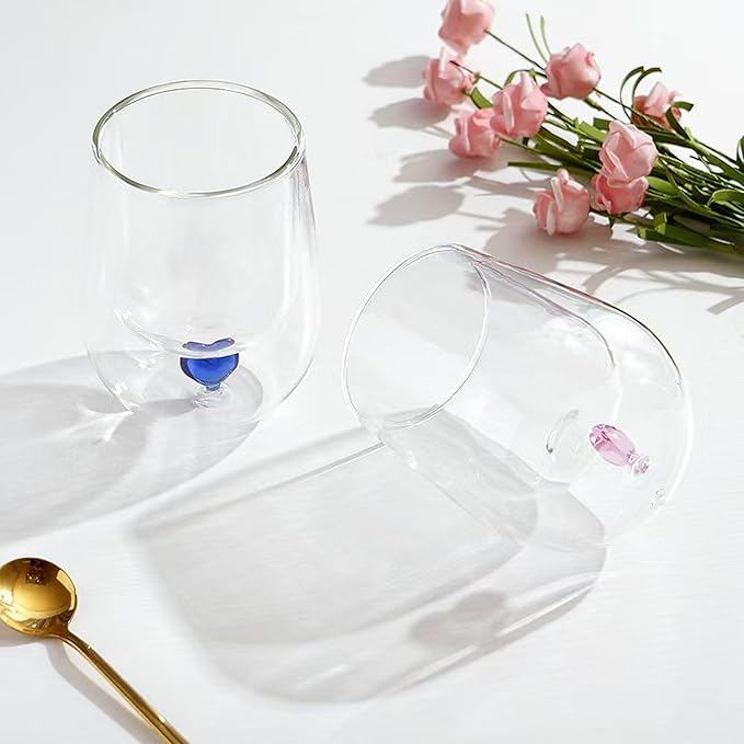 Mini Heart Double Layer Glass