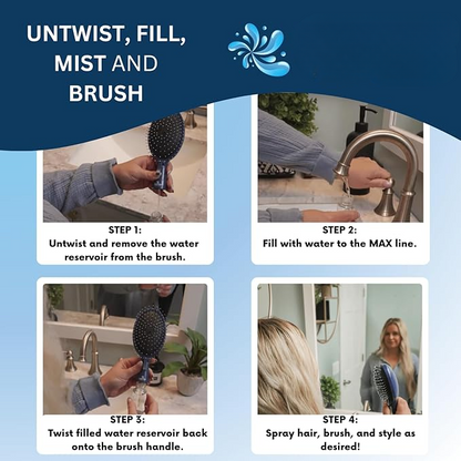 2 in 1 Hair Brush with Spray