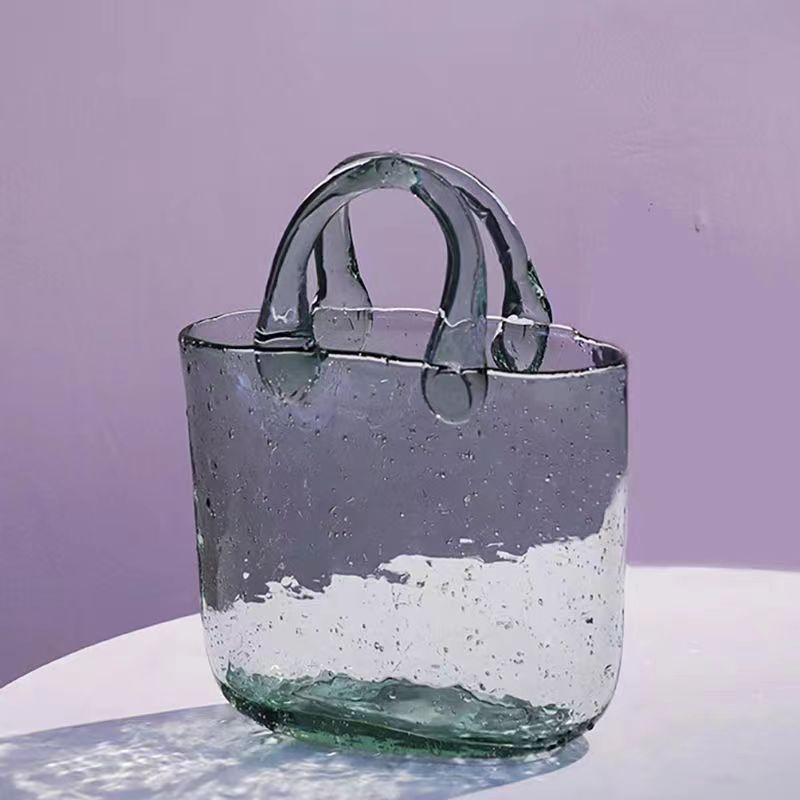 Glass Handbag Flower Vase