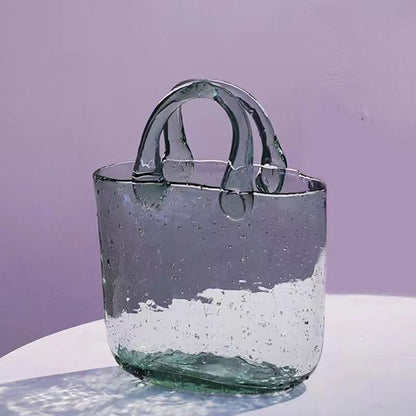 Glass Handbag Flower Vase