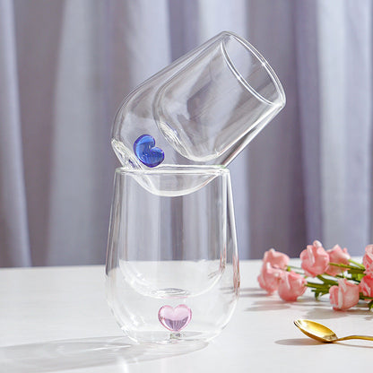 Mini Heart Double Layer Glass