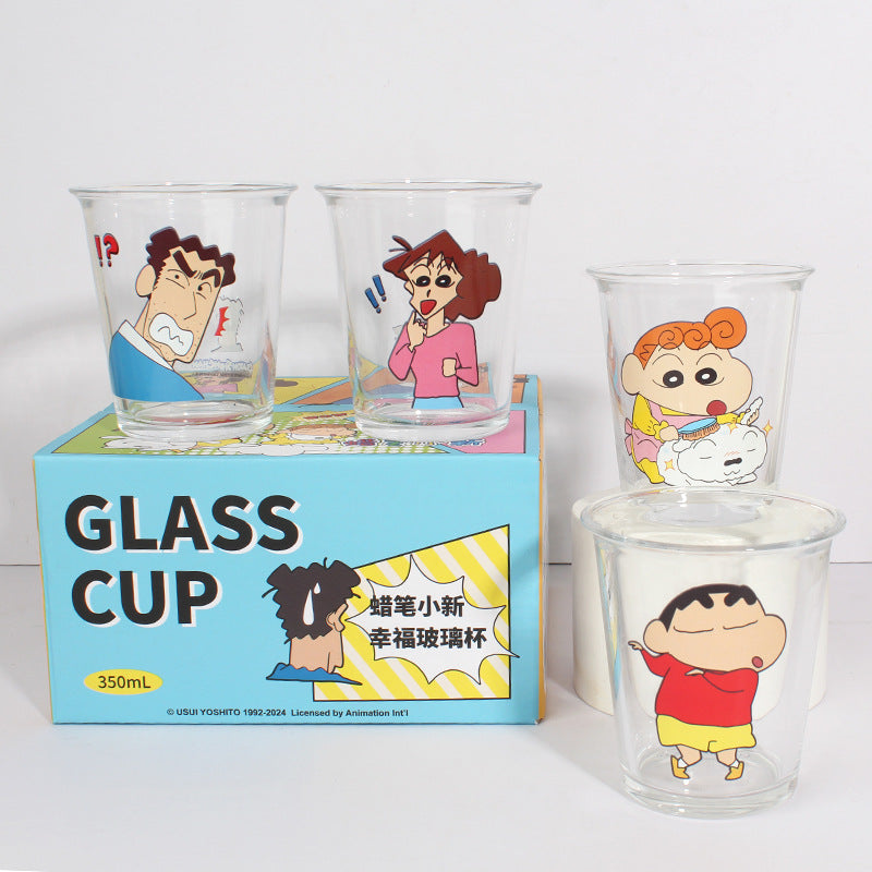 Shinchan Family Glass