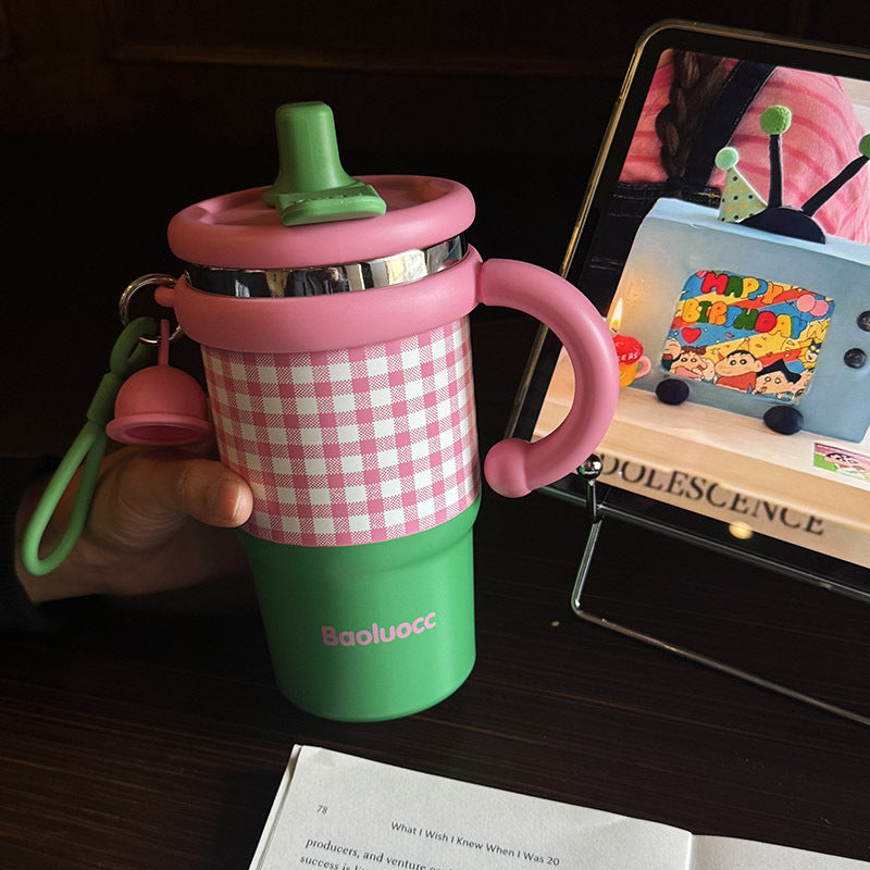 Checkered Steel Tumbler