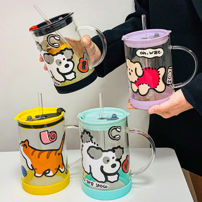 Happy Pup Cartoon Mug