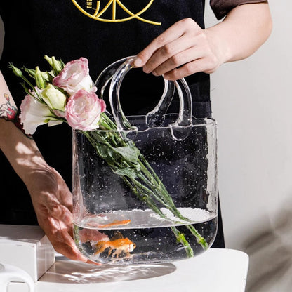 Glass Handbag Flower Vase