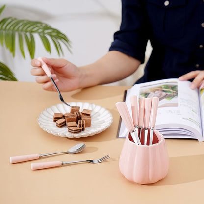 Stylish Ceramic Jar with cutlery