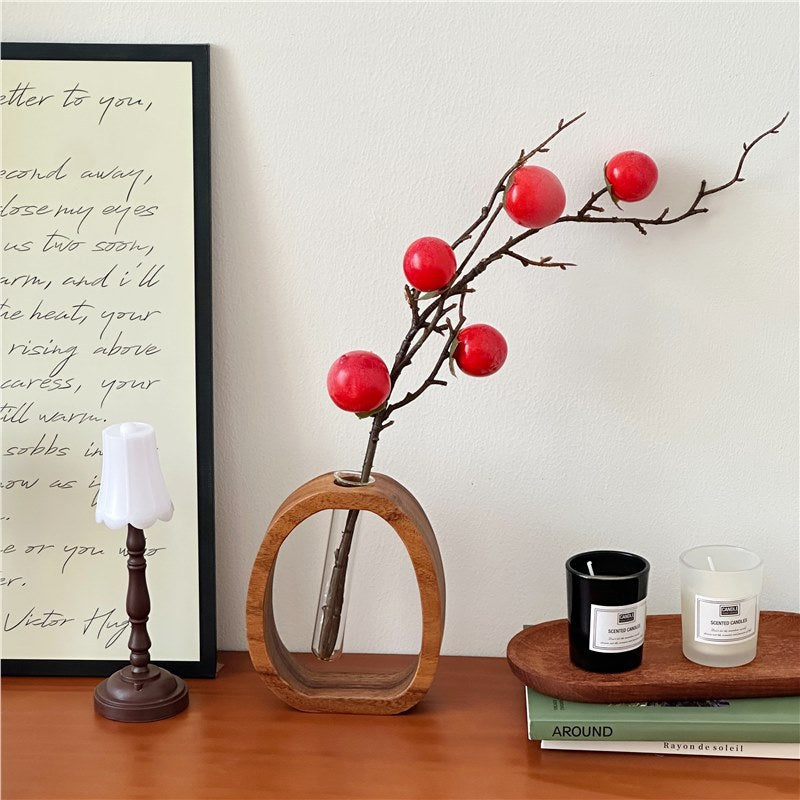 Wooden Oval Flower Vase