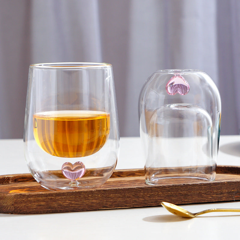 Mini Heart Double Layer Glass