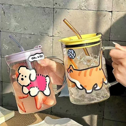 Happy Pup Cartoon Mug