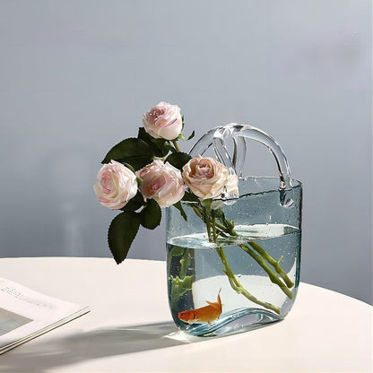 Glass Handbag Flower Vase