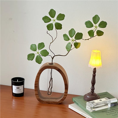 Wooden Oval Flower Vase