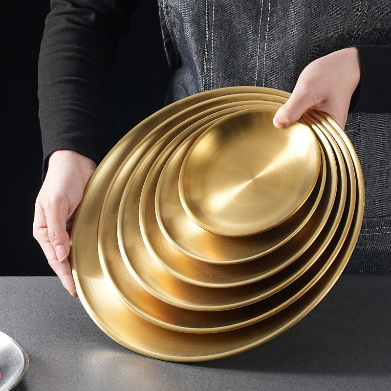 Steel Gold & Silver Dining Plates