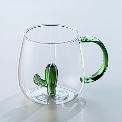 Elegant Cactus Glass Mug