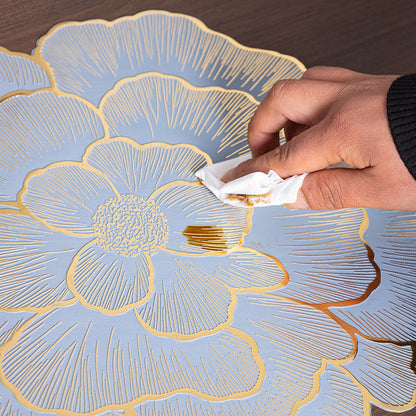 Luxury Golden Floral Mat