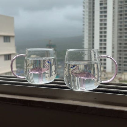 Flamingo Glass Mug