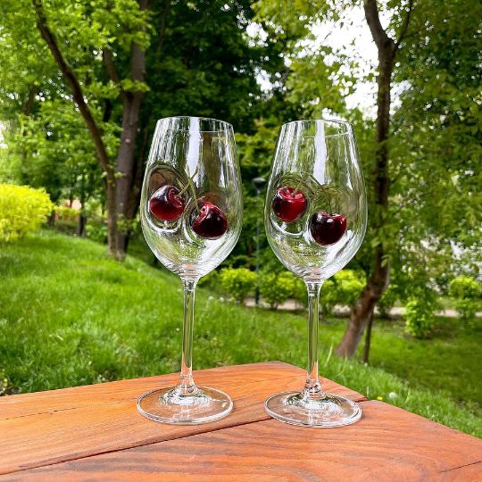 Cherry Wine Glass