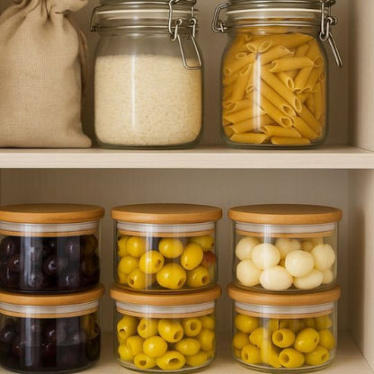 Glass Jar with Wooden Lids