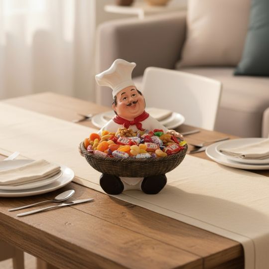 Chef Statue Decor Tray