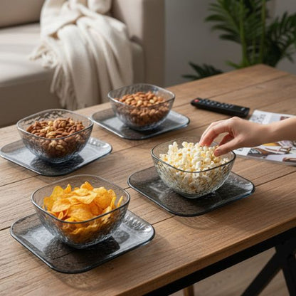 Crystal Glass Bowl with Saucer