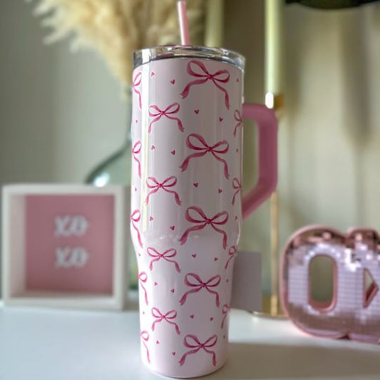 Pink Bows with Hearts Tumbler (1200 ML)