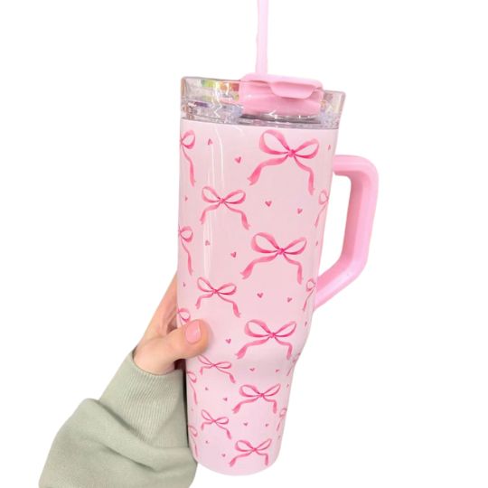 Pink Bows with Hearts Tumbler (1200 ML)