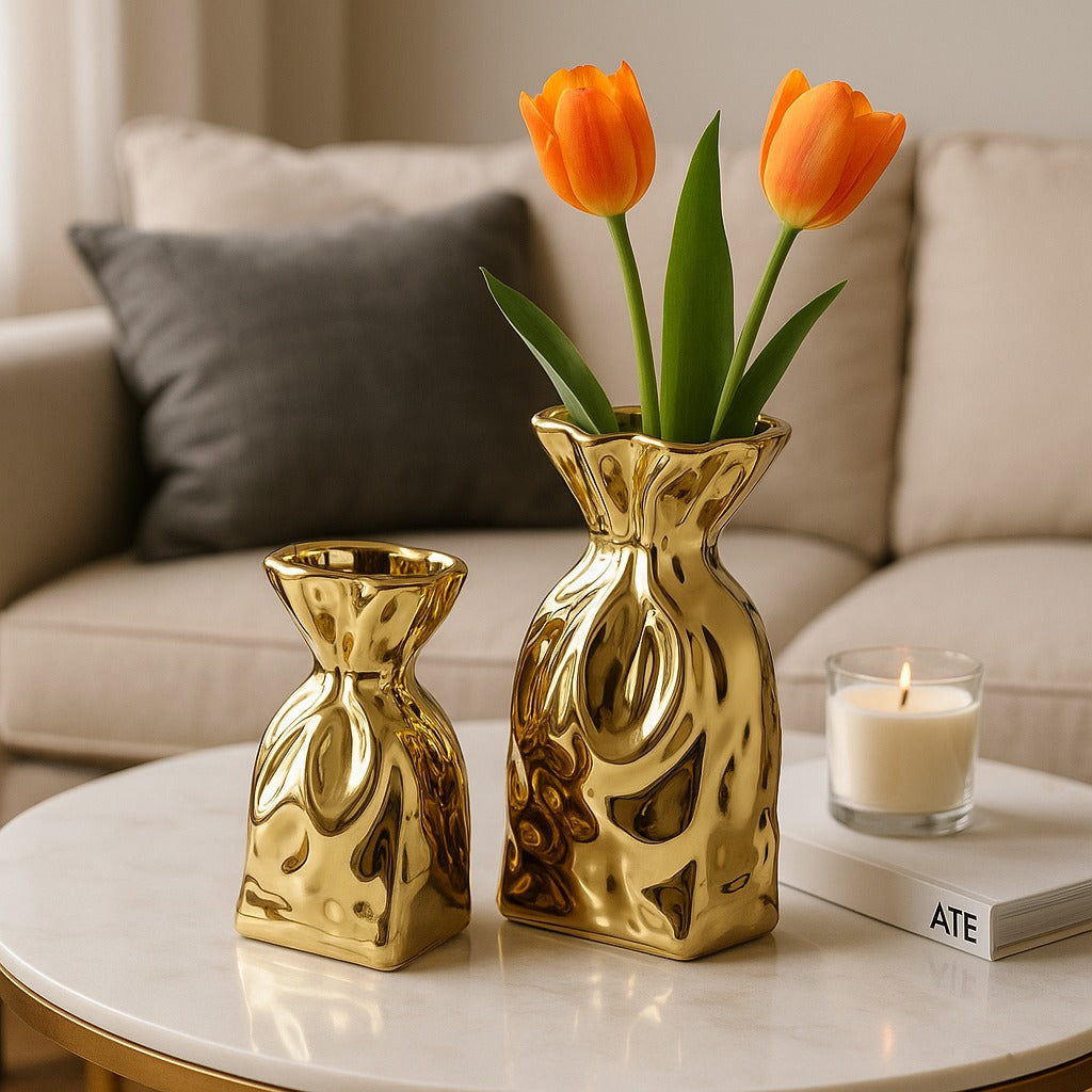 Golden Bag Vase