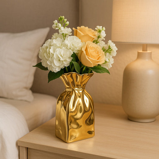 Golden Bag Vase