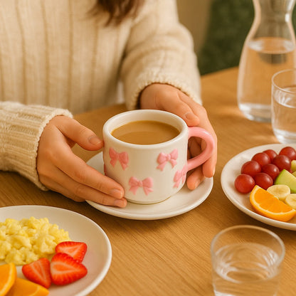 Cup & Saucer with Pink Bow