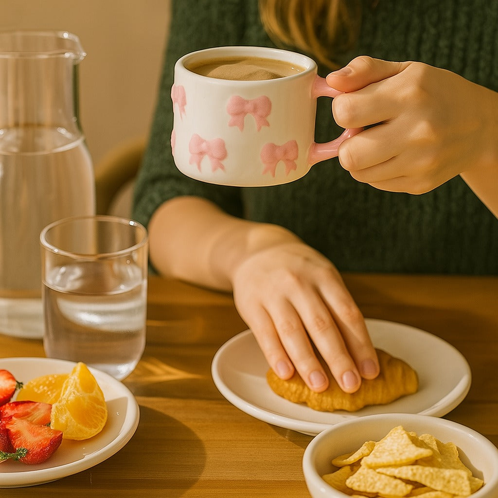 Cup & Saucer with Pink Bow