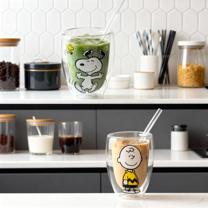 Snoopy & Charlie Double-Wall Glass