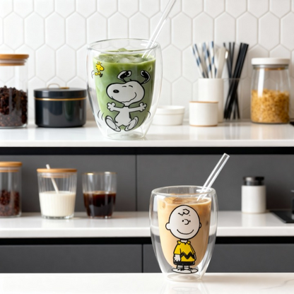 Snoopy & Charlie Double-Wall Glass