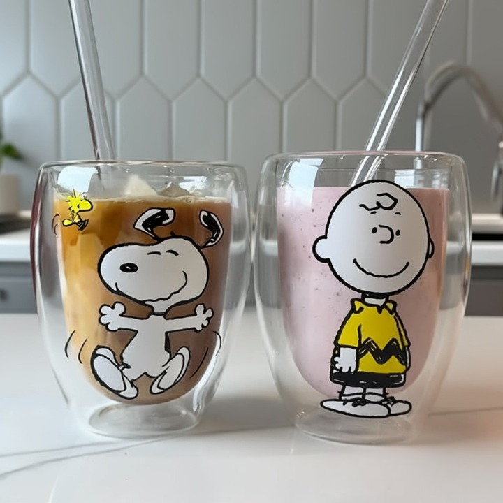 Snoopy & Charlie Double-Wall Glass