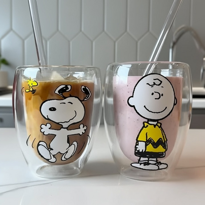 Snoopy & Charlie Double-Wall Glass