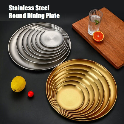 Steel Gold & Silver Dining Plates