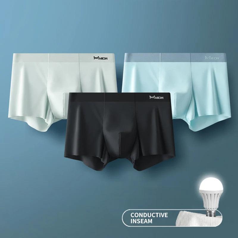 Men's 3-Pack Ice Silk Briefs: Cool & Breathable Comfort