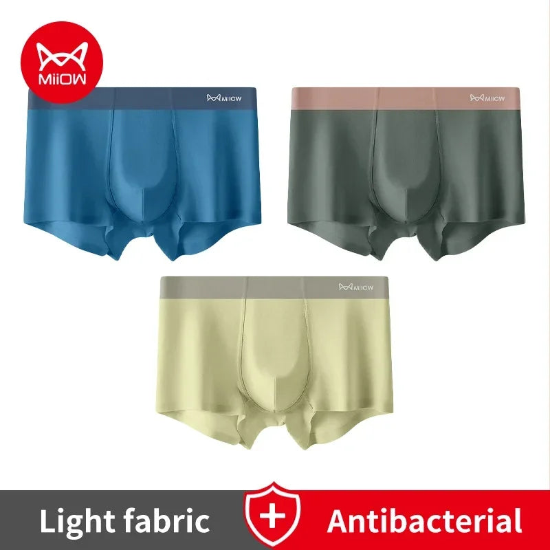 Men's 3-Pack Combo Ice Silk Briefs: Cool & Breathable Comfort