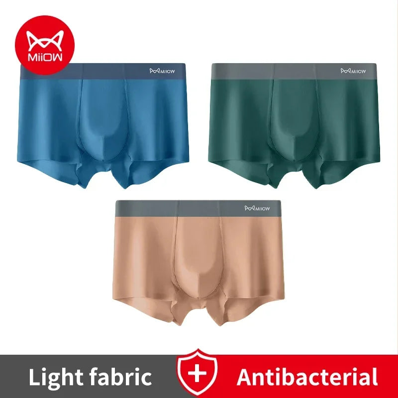 Men's 3-Pack Combo Ice Silk Briefs: Cool & Breathable Comfort