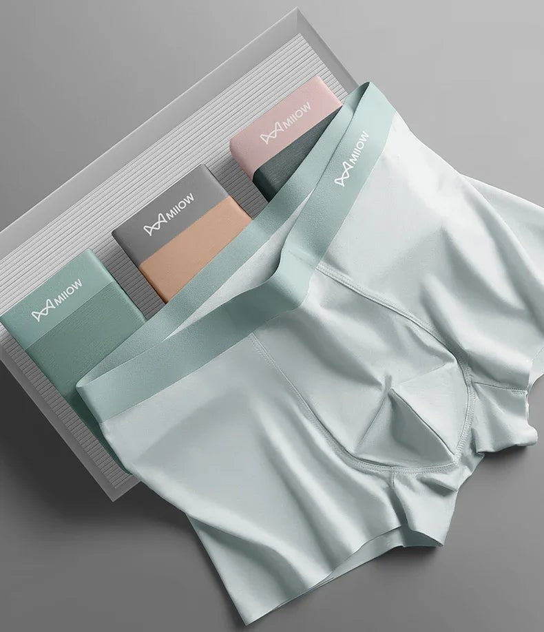 Men's 3-Pack Combo Ice Silk Briefs: Cool & Breathable Comfort